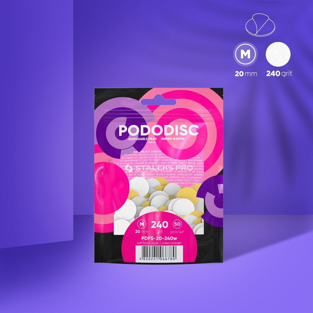 Recambio PODODISCO M EXPERT grano 240 (50 uds) - 20mm - PDFS-20-240w